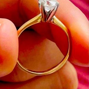 Yellow gold diamond solitaire ring
